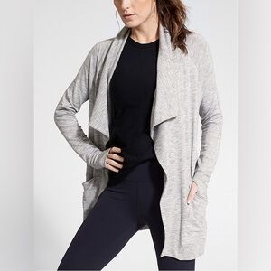 Athleta Studio Wrap Cardigan in Grey Heather Size XS